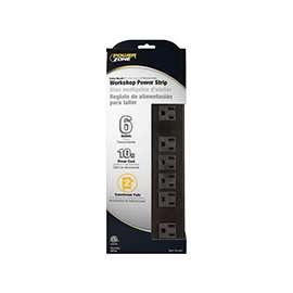PowerZone Power Outlet Strip, 125 V, 15 A, 6 Outlet