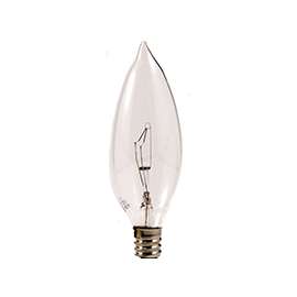 Sylvania 60WCL/DL/CANTWST4 Double Life Incandescent Lamp, 60 W, B10 Lamp, Candelabra