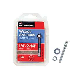 RED HEAD 11277 Wedge Anchor, Steel, Zinc