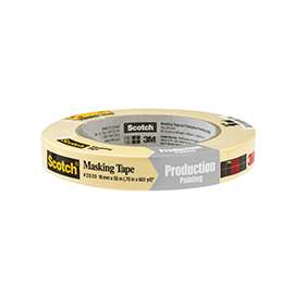 Scotch 2020-18AP Contractor Grade Masking Tape, 60 yd L, .7 in W, 0.005 in Thick, Strong Adhesive, Beige