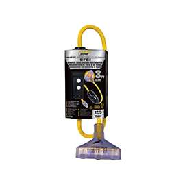 PowerZone Gfci Tap Outlet Adapter, 15 A, Yellow