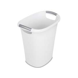 Sterilite Ultra 10638006 Waste Basket, 6 gal Capacity, Oval, Plastic, White