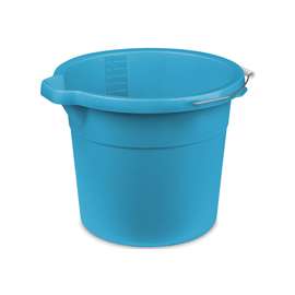 Sterilite 11254306 Spout Pail, 18 qt Capacity, Round, Metal/Plastic, Blue