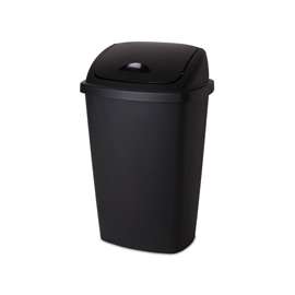 Sterilite 10889004 Waste Basket, 13.2 gal Capacity, Plastic, Black