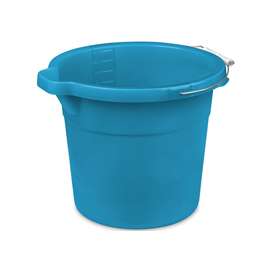 Sterilite 11254306 Spout Pail, 12 qt Capacity, Round, Metal/Plastic, Blue