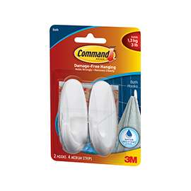 Command 17081B Designer Hook, 3 lb Weight Capacity, Plastic