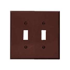Eaton Wiring Devices PJ2B Mid-Size Wallplate, 2-Gang, Polycarbonate, Brown
