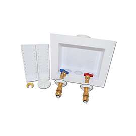 Oatey Quadtro 38300 Washing Machine Outlet Box, Polystyrene, White