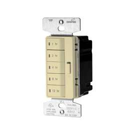 Eaton Wiring Devices PT18H-V-K Programmable Hour Timer, 15 A, 120 V, 1, 2, 4, 8, 12 hr Off Time Setting, Ivory