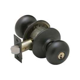 Schlage Plymouth F51A PLY 613 Keyed Entry Knob, 1-3/8 to 1-3/4 in Thick Door, Brass/Zinc, Oil-Rubbed Bronze
