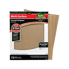 Gator 4445 Sanding Sheet, 100, 150, 220-Grit, Extra Fine/Fine/Medium, Aluminum Oxide