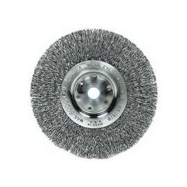 Narrow Face Crimped Wire Wheel, 4 in D x 1/2 W, .0118 Stainless Steel, 6,000 rpm