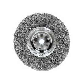 Narrow Face Crimped Wire Wheel, 6 in D x 3/4 in W, .008 in Steel Wire, 6,000 rpm