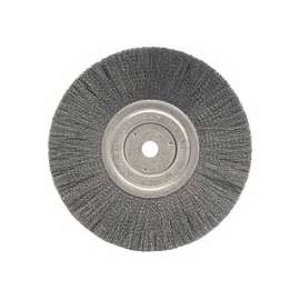 Narrow Face Crimped Wire Wheel, 8 in D x 3/4 in W, .0118 Steel Wire, 6,000 rpm