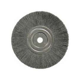 Narrow Face Crimped Wire Wheel, 8 in D x 3/4 in W, .014 in Steel Wire, 3/4 Arbor