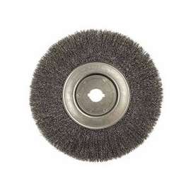 Narrow Face Crimped Wire Wheels, 10 in Dia. x 3/4 in , 0.014 in, Steel, 4,000rpm