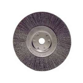 Narrow Face Crimped Wire Wheel, 6 in D x 3/4 W, .006 Stainless Steel, 6,000 rpm