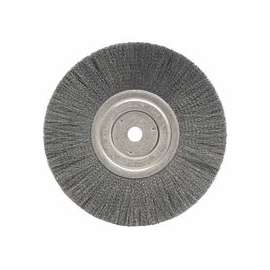 Narrow Face Crimped Wire Wheel, 8 in D x 3/4 W, .006 Stainless Steel, 6,000 rpm