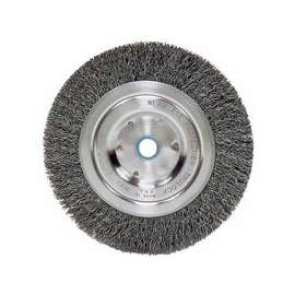 Medium-Face Crimped Wire Wheel, 6 in D x 5/8 in W, .014 in Steel Wire, 6,000 rpm