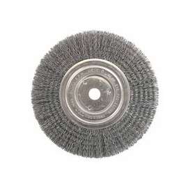 Medium-Face Crimped Wire Wheel, 7 in D x 3/4 in W, .014 in Steel Wire, 6,000 rpm