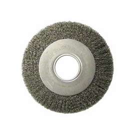 Medium-Face Crimped Wire Wheel, 8 in D x 1 in W, .0118 in Steel Wire, 4,000 rpm