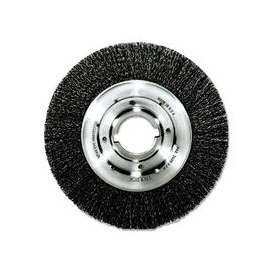 Medium-Face Crimped Wire Wheel, 8 in D x 1 in W, .014 in Steel Wire, 4,000 rpm