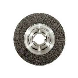 Medium Crimped Wire Wheel, 8 in D x 1 in W, .0118 in Stainless Steel, 4,000 rpm