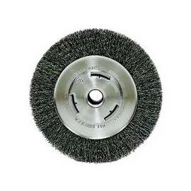Wide-Face Crimped Wire Wheel, 7 in Dia. x 7/8 in W, 0.014 in Steel, 6,000 rpm