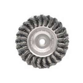 Standard Twist Knot Wire Wheel, 4 in D x 1/2 in W, .02 Steel, 1/2-3/8 Arbor Hole