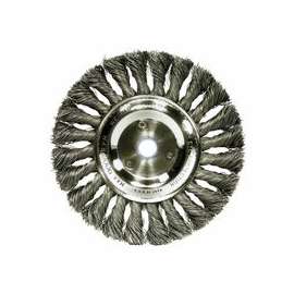 Standard Twist Knot Wire Wheel, 6 in D x 1/2 in W, .014 in Steel Wire, 9,000 rpm
