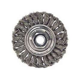 Standard Twist Knot Wire Wheel, 6 in D x 1/2 in W, .023 Steel, 5/8 in-11 UNC Nut