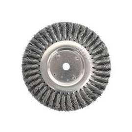 Standard Twist Knot Wire Wheel, 8 in D, .014 in Steel Fill, 3/4 in Arbor Hole