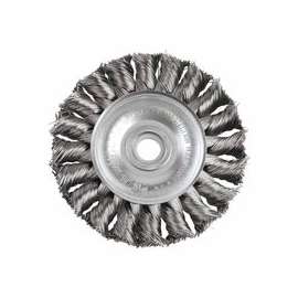 Standard Twist Knot Wire Wheel, 3 in D x 3/8 in W, .014 in Stainless Steel Wire