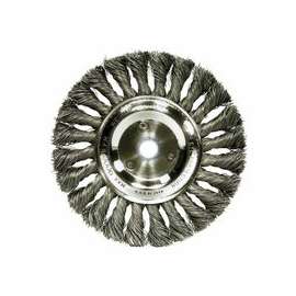Standard Twist Knot Wire Wheel, 6 in D x 1/2 in W, .0118 Stainless Steel Wire