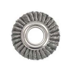 Wide Face Standard Twist Knot Wire Wheel, 6 in Dia. x 1 3/8 W, 8,000 rpm