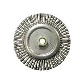 Roughneck Stringer Bead Wheel, 6 in D x 3/16 W, .02 Stainless Wire, 12,500 rpm