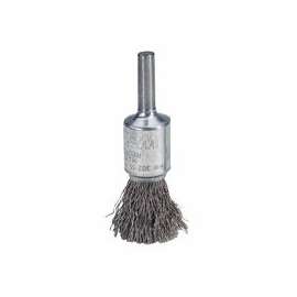 Crimped Wire Solid End Brushes, Steel, 25,000 rpm, 1/2" x 0.02"