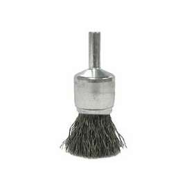 Crimped Wire Solid End Brushes, Steel, 22,000 rpm, 3/4" x 0.0104"