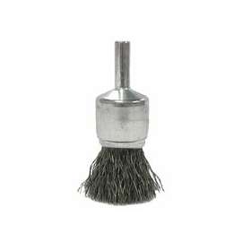 Crimped Wire Solid End Brushes, Steel, 22,000 rpm, 3/4" x 0.014"