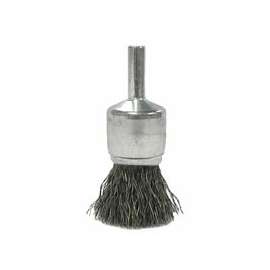 Crimped Wire Solid End Brushes, Steel, 22,000 rpm, 3/4" x 0.02"