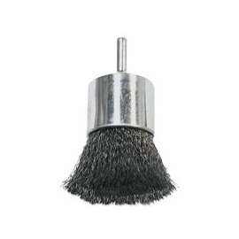 Crimped Wire Solid End Brushes, Steel, 22,000 rpm, 1" x 0.006"