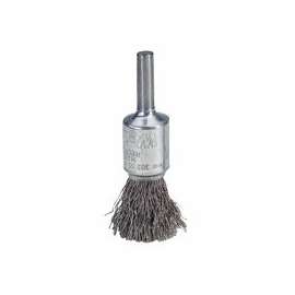 Crimped Wire Solid End Brushes, Stainless Steel, 25,000 rpm, 1/2" x 0.02"