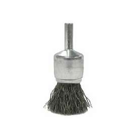 Crimped Wire Solid End Brushes, Stainless Steel, 22,000 rpm, 3/4" x 0.006"