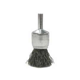 Crimped Wire Solid End Brushes, Stainless Steel, 22,000 rpm, 3/4" x 0.014"