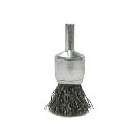 Crimped Wire Solid End Brushes, Stainless Steel, 22,000 rpm, 3/4" x 0.02"