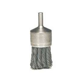 Hollow-End Knot Wire End Brush, Stainless Steel, 22,000 rpm, 1 1/8" x 0.02"