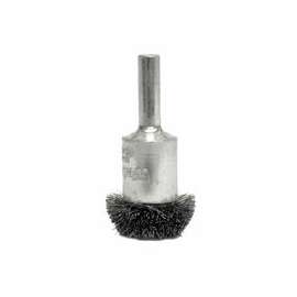 Stem-Mounted Circular Flared End Brushes, Steel, 16,000 rpm, 2 3/4" x 0.008"