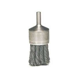 Hollow-End Knot Wire End Brush, Steel, 22,000 rpm, 1 1/8" x 0.006"