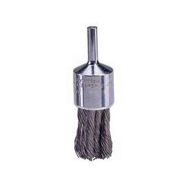 Hollow-End Knot Wire End Brush, Steel, 20,000 rpm, 1/2" x 0.0104"