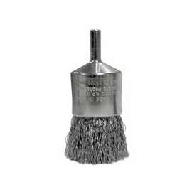 Crimped Wire Solid End Brushes, Stainless Steel, 25,000 rpm, 1/2" x 0.014"